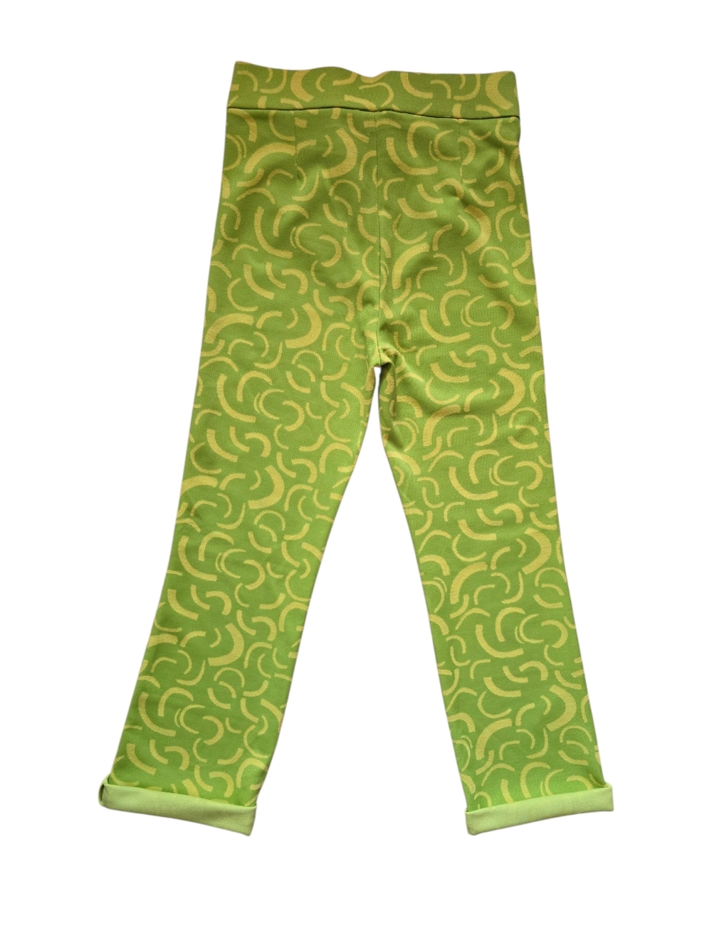 Like New 💚💛 Zara Women's Lime Green/Yellow Hi-Rise Jacquard Knit Cropped Pants - Picture 13 of 16